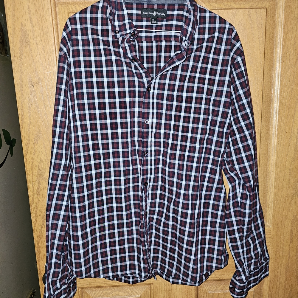 Beverly Hills Polo Club Men's Checkered Shirt - Size XL
